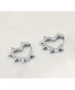 Spike heart huggie hoops - $11.88