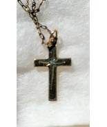 Vintage Unisex HFB 1/20 14k G.F. Gold Filled Cross 18&quot; Link Chain Necklace - $54.13 CAD