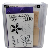 Stampin Up Delight in Life 6 Piece Rubber Stamp Kit Unmounted 2007 Flora... - $23.05