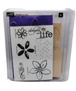 Stampin Up Delight in Life 6 Piece Rubber Stamp Kit Unmounted 2007 Flora... - £18.08 GBP