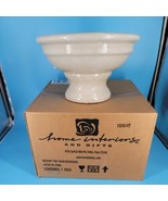 HOMCO Pedestal Vase Bowl Planter Ceramic Off White 6&quot; H New With Origina... - £11.22 GBP