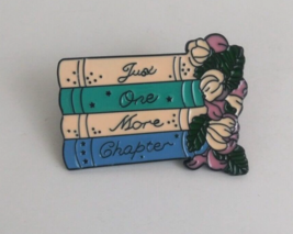 New Just One More Chapter Floral Books Enamel Lapel Hat Pin - £5.41 GBP