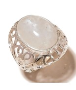 Shiny Rainbow Moonstone Oval Gemstone 925 Silver Overlay Handmade Ring U... - £9.61 GBP
