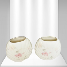 Set Of 2 Fine China Japan Ceramic Porcelain Vintage Flower Design White ... - £19.72 GBP