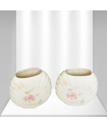Set Of 2 Fine China Japan Ceramic Porcelain Vintage Flower Design White ... - £19.33 GBP