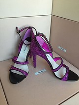 Miu Miu Shoes Heels Open Toe Fuchsia Glitter High Size 36.5   - $349.99