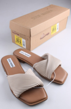 Steve Madden Damen Limitt Strukturiert Slide Flache Sandalen Bone Beige ... - $19.96