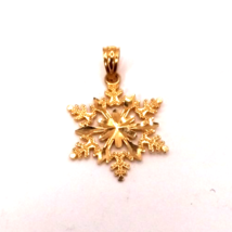Ladies 14k Yellow Gold 0.9 Grams Snowflake Pendant 1&quot; - $462.95