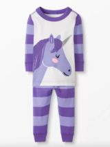 NWT HANNA ANDERSSON Gleeful Glitter Unicorn Long John Pajamas Purple 18-... - £20.38 GBP