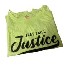 Justice Girls Raglan Long Sleeve T-Shirt Top Limeade Sequins Just Chill - £11.21 GBP