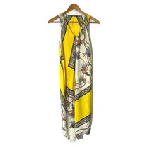 Zara Basics Women&#39;s size XS Handkerchief Midi Tent Dress Pockets Yellow Floral - £24.71 GBP
