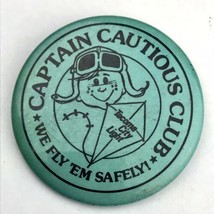 Tacoma City Light Mascot Captain Cautious Pin Button Vintage Kite Flying WA - £7.95 GBP