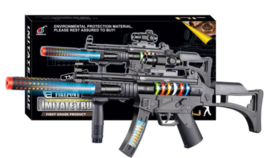 Light Up Flashing MP5 With Sound &amp; Vibrating Action Kids Play Gun Toy TY524 New - £22.01 GBP
