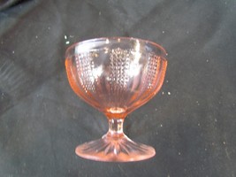 Vintage Anchor Hocking Pink Depression Glass Pressed Glass Ice Cream Bow... - £11.16 GBP