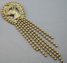 HUGE Marla Buck Signed Equestrian Pin Horseshoe &amp; Horse Pin Brooch Statement - £97.78 GBP