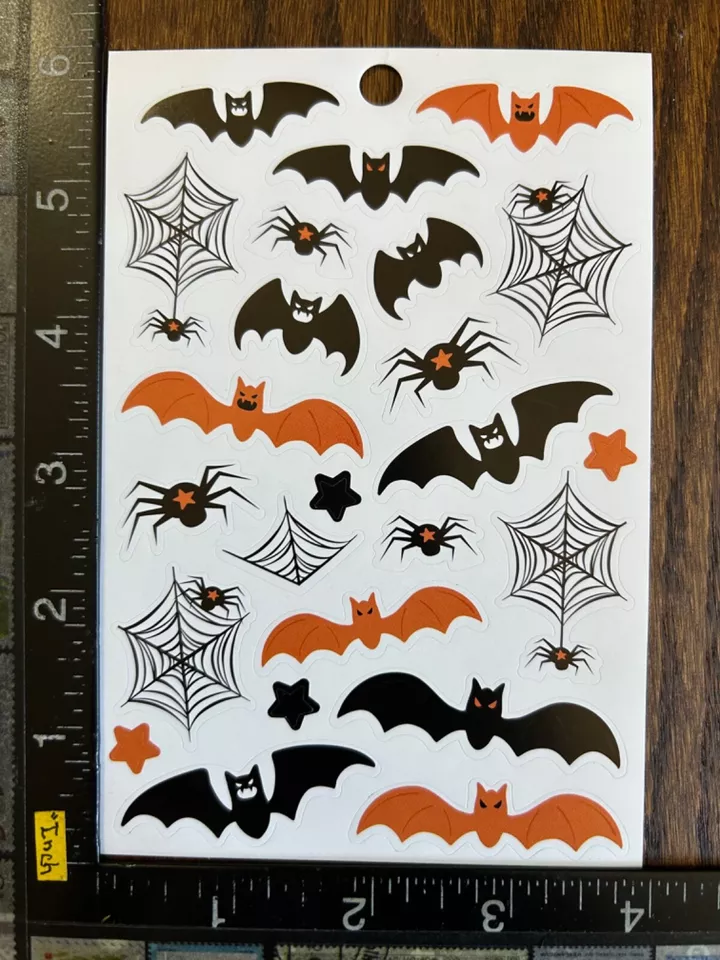 One Sheet Stickers Halloween, Spiders And Bats #Hall19 - £7.51 GBP