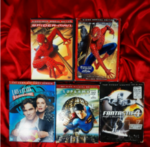 Vtg Y2K SUPER HERO Lot of  7 Fantastic 4 Spiderman 3 Superman Transformers DVDs - £18.61 GBP