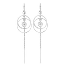 Contemporary Rings Sterling Silver Sphere Slide Thread Earrings - £18.98 GBP