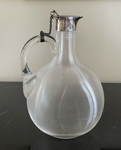 Antique Threaded Crystal Syrup Jug with Sterling Top Bearing English Hallmark - £271.78 GBP