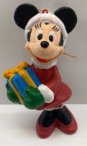Vintage Disney Minnie Mouse Mrs Claus Christmas 4 in Plastic Ornament - £13.21 GBP
