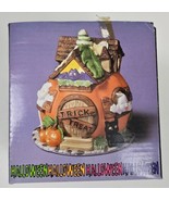 Vintage Halloween Ceramic Mold Pumpkin House Ghosts Spiders Light Up - €24,28 EUR