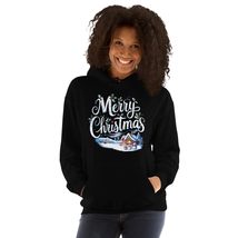 Merry Christmas Unisex Hoodie, Merry Christmas Holiday Wonderland 3D Sce... - $35.63+