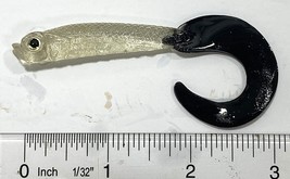 Clear with Black Tail Soft Plastic Curly Tail Grub 3 Inch Pack of 10 - $6.99