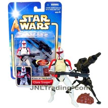 Year 2002 Star Wars Attack of the Clones Figure CLONE TROOPER with Tripod Cannon - £31.44 GBP
