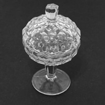 Fostoria American Cubed Covered Jelly 4 1/2&quot; and 7&quot; with Cover Footed Crystal - £15.56 GBP