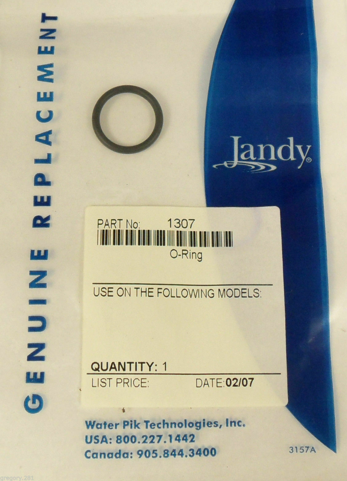 Genuine OEM Jandy 1307 Valve Shaft O-Ring - $9.95