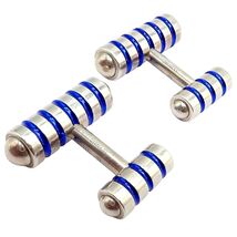 Tiffany &amp; Co. Picasso Sterling Silver Cobalt Blue Enamel Cufflinks Germany - $1,250.00