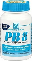 NEW Nutrition Now PB8 Pro-Biotic Acidophilus for Life Capsules Gluten Free 60 Ct - $13.74