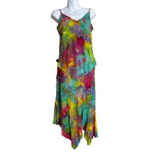 Tropical Tantrum 2 piece skirt tank top set Size Medium Tie Dye Beaded - £38.17 GBP