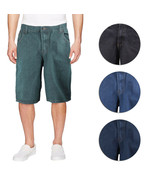 Men&#39;s Cotton Premium Quality Relaxed Fit Casual Denim Jean Carpenter Shorts - £27.33 GBP
