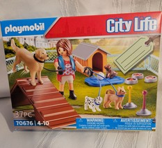 Playmobil City Life Dog Trainer Playset Fun Adventurist Exercise - $16.82