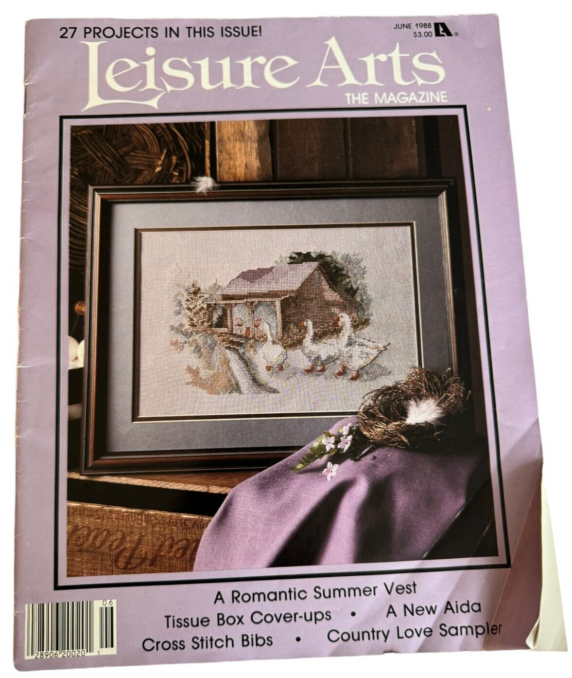 Primary image for Leisure Arts Craft Magazine Cross Stitch Knit Crochet Patterns Bibs June 1988