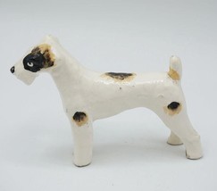 Fox Terrier Chien Porcelaine Figurine Fabriqué En Tchécoslovaquie - $33.61