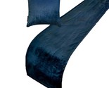 Navy Velvet Plush - Velvet Navy Blue Decorative Bed Runner and Pillow Cover - $55.09+