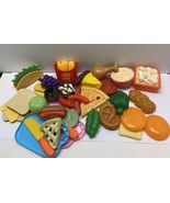 Pretend Play Plastic Fake Food Kitchen Items Large Vintage Lot 42 pc - $12.86