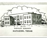 Vtg Cartolina RPPC - Motley Contea Palazzo Della Contea - Matador, Texas - £12.23 GBP