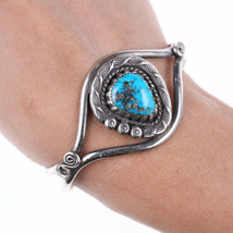 6.5&quot; Vintage Native American sterling and turquoise bracelet - $171.52