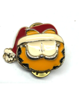 Garfield the Cat in Santa Hat Christmas Vintage Enameled Lapel Pin - €8,62 EUR