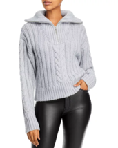 AQUA Half Zip Cable Knit Pullover Sweater S - £58.66 GBP