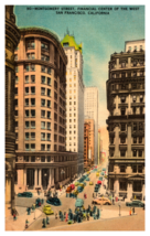 Montgomery Street San Francisco California Street View Colorized Postcard - £3.90 GBP
