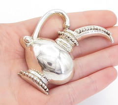 TAXCO MEXICO 925 Sterling Silver - Vintage Shiny Pitcher Vase Brooch Pin- BP2389 - £54.46 GBP