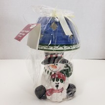 TEALIGHT Candle Lamp SNOWMAN w/Friend Cherished Home Collection Novelty Holiday - £9.02 GBP