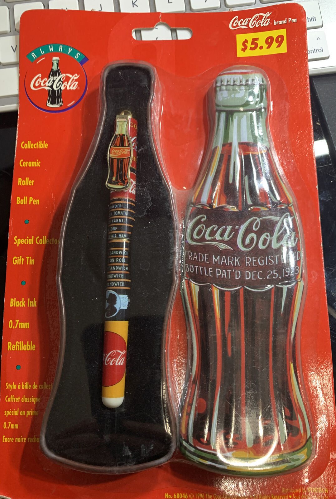 Primary image for 1996 NOS Coca Cola Ceramic Roller Ball Pen with Gift Tin