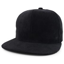 Trendy Apparel Shop High Profile Structured Woven Corduroy Plain Snapback Cap -  - £15.22 GBP