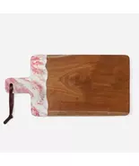 Blue Pheasant Austin Teak Wood &amp; Pink Swirl Resin Large Serving Board - $195.00
