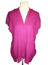 Maurices Short Sleeve Open Front Sweater Size 1 Magenta Career Work - £14.33 GBP